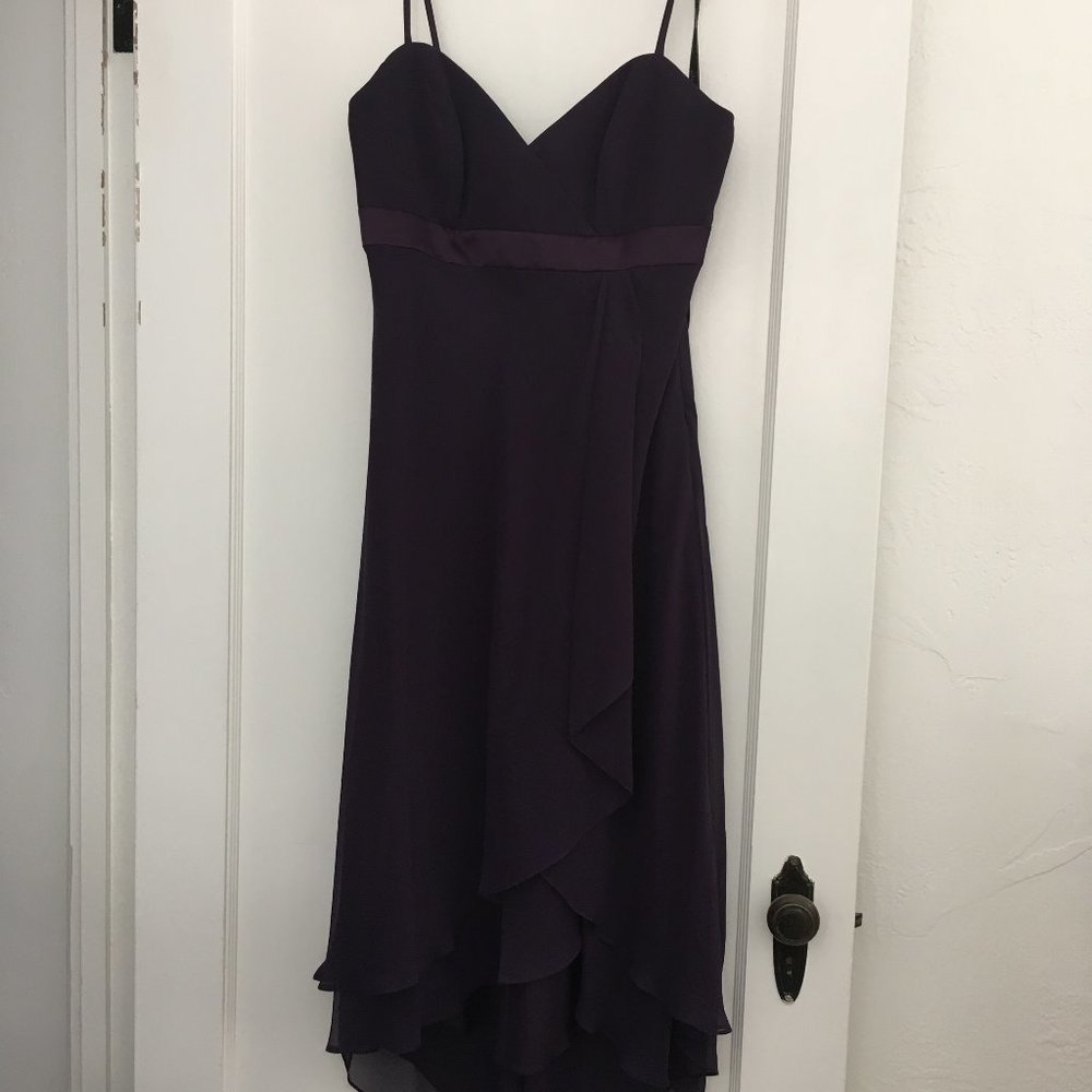 Alfred Angelo Plum Hi-Lo Dress